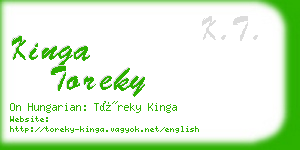 kinga toreky business card